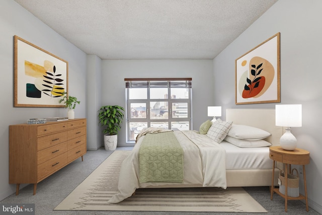 250 President St Unit 308, Baltimore, MD 21202 - bedroom with a textured ceiling and carpet