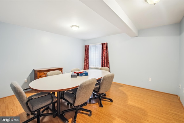 dining area with light wood-type flooring