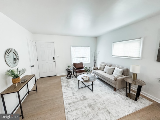 21 Onaway Pl, New Castle, DE 19720 - living room featuring baseboards and wood finished floors