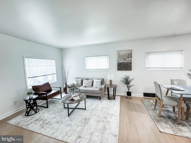 21 Onaway Pl, New Castle, DE 19720 - living room with baseboards, a wealth of natural light, and wood finished floors