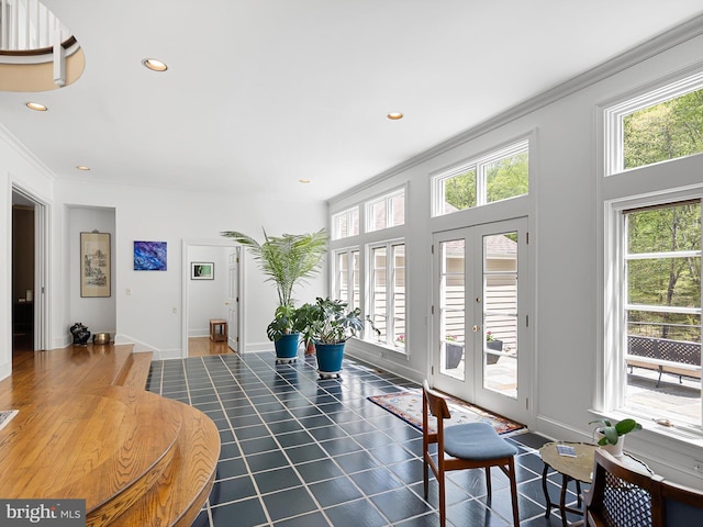interior space featuring french doors