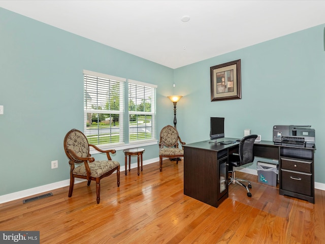 2004 Quandary Dr, Frederick, MD 21702 - home office featuring visible vents, light wood-style flooring, and baseboards