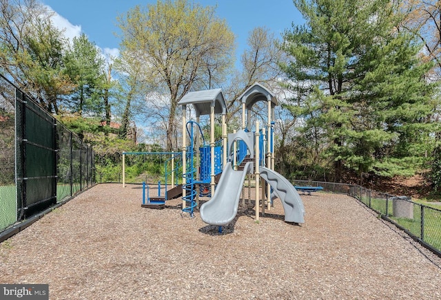 community play area featuring fence
