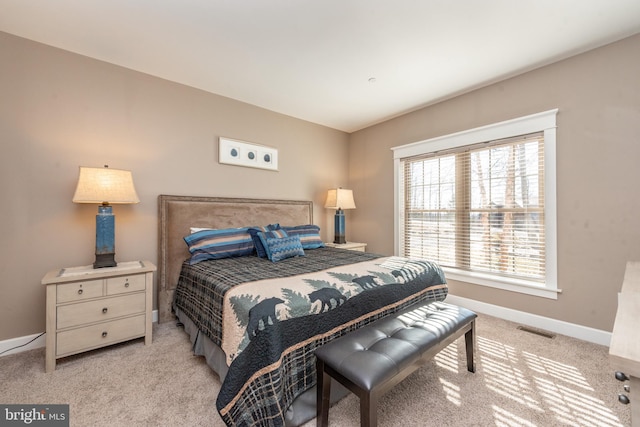 193 Greenbrier Dr, Mc Henry, MD 21541 - bedroom with baseboards, light carpet, and visible vents