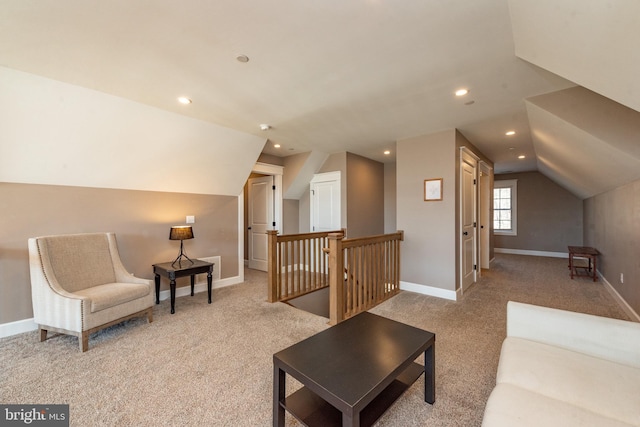 193 Greenbrier Dr, Mc Henry, MD 21541 - interior space with carpet flooring, recessed lighting, baseboards, and vaulted ceiling