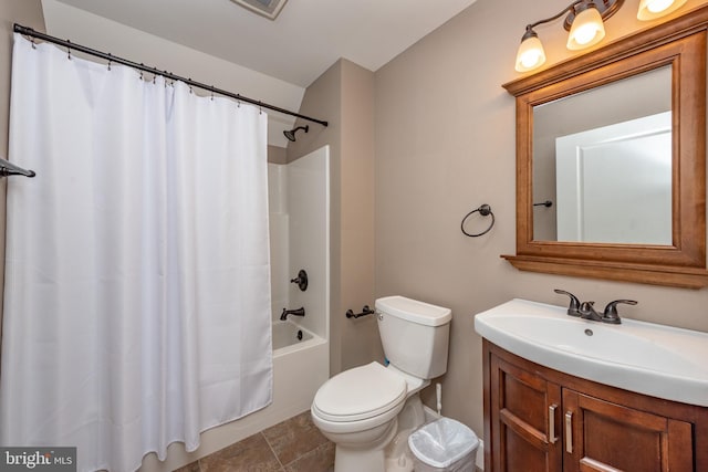 193 Greenbrier Dr, Mc Henry, MD 21541 - full bathroom with toilet, tile patterned floors, shower / bath combo, and vanity