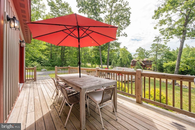 193 Greenbrier Dr, Mc Henry, MD 21541 - wooden deck featuring outdoor dining space