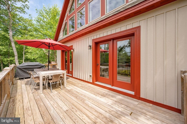 193 Greenbrier Dr, Mc Henry, MD 21541 - wooden deck featuring outdoor dining space and area for grilling