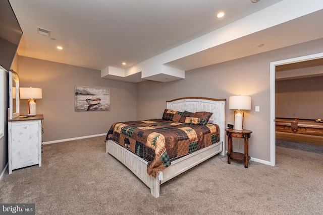 193 Greenbrier Dr, Mc Henry, MD 21541 - bedroom featuring carpet floors, baseboards, recessed lighting, and visible vents
