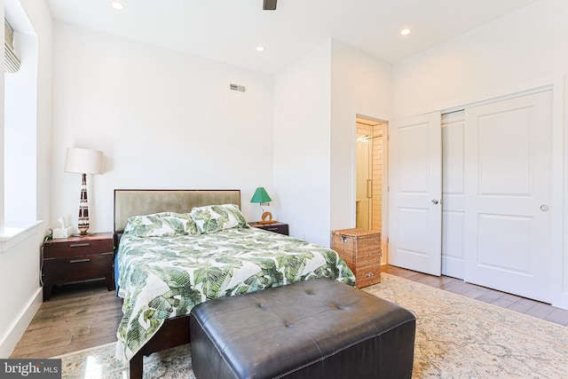 2325 W Thompson St, Philadelphia, PA 19121 - bedroom with visible vents, recessed lighting, and light wood-style flooring