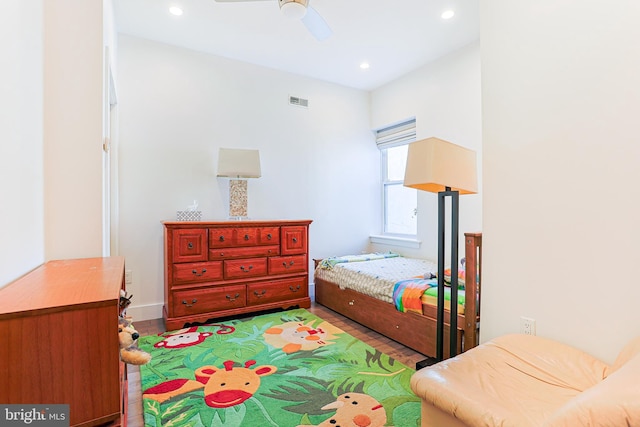 2325 W Thompson St, Philadelphia, PA 19121 - bedroom featuring recessed lighting, visible vents, and wood finished floors