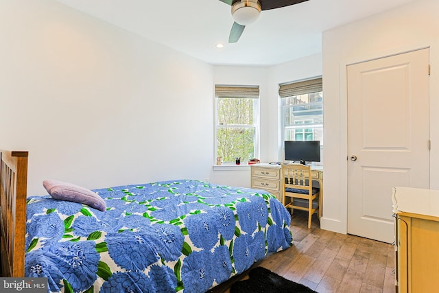 2325 W Thompson St, Philadelphia, PA 19121 - bedroom with recessed lighting, a ceiling fan, and light wood finished floors