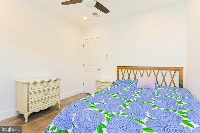 2325 W Thompson St, Philadelphia, PA 19121 - bedroom featuring visible vents, baseboards, ceiling fan, and wood finished floors