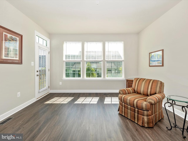5303 Crape Myrtle Dr, Frederick, MD 21703 - sitting room with plenty of natural light, dark wood-type flooring, and baseboards