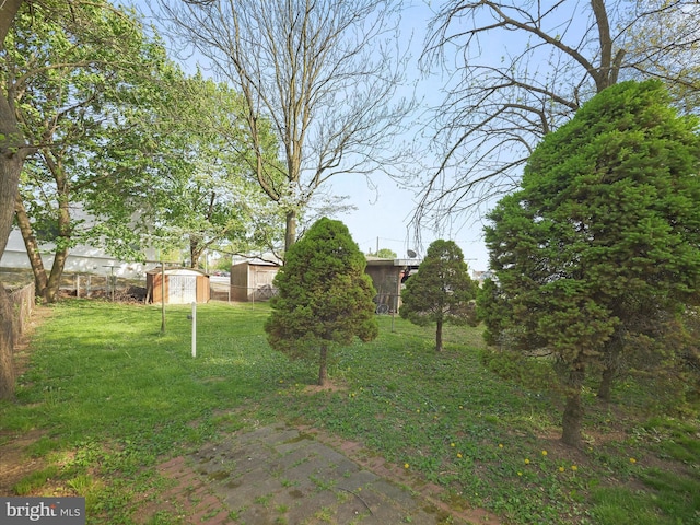 62 N 4th St, Chambersburg, PA 17201 - view of yard featuring a storage unit, an outdoor structure, and fence