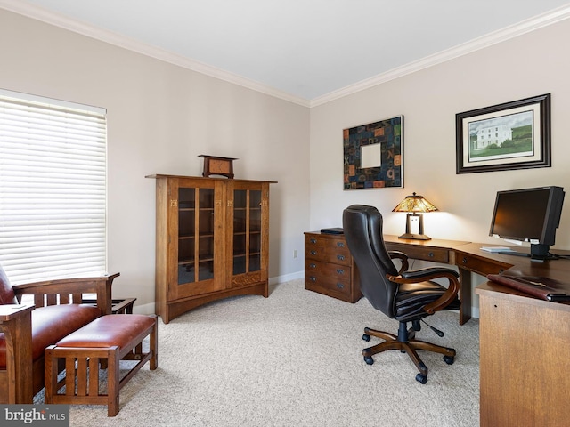 345 Jessica Dr, Middletown, DE 19709 - office area with crown molding, baseboards, and carpet floors