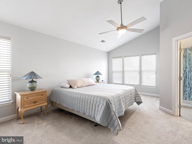 345 Jessica Dr, Middletown, DE 19709 - bedroom with baseboards, multiple windows, vaulted ceiling, and light carpet