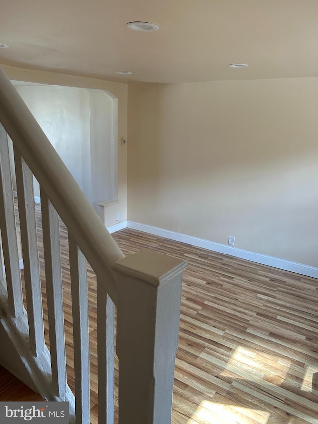 577 Snowden Rd, Upper Darby, PA 19082 - stairs with recessed lighting, baseboards, and wood finished floors