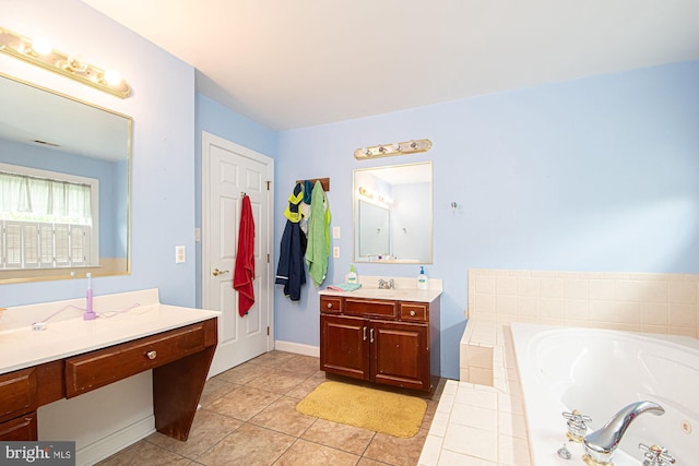105 Fairfield Dr, Winchester, VA 22602 - full bath featuring tile patterned floors, a tub with jets, and vanity