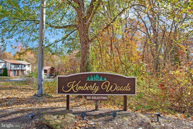 view of community sign