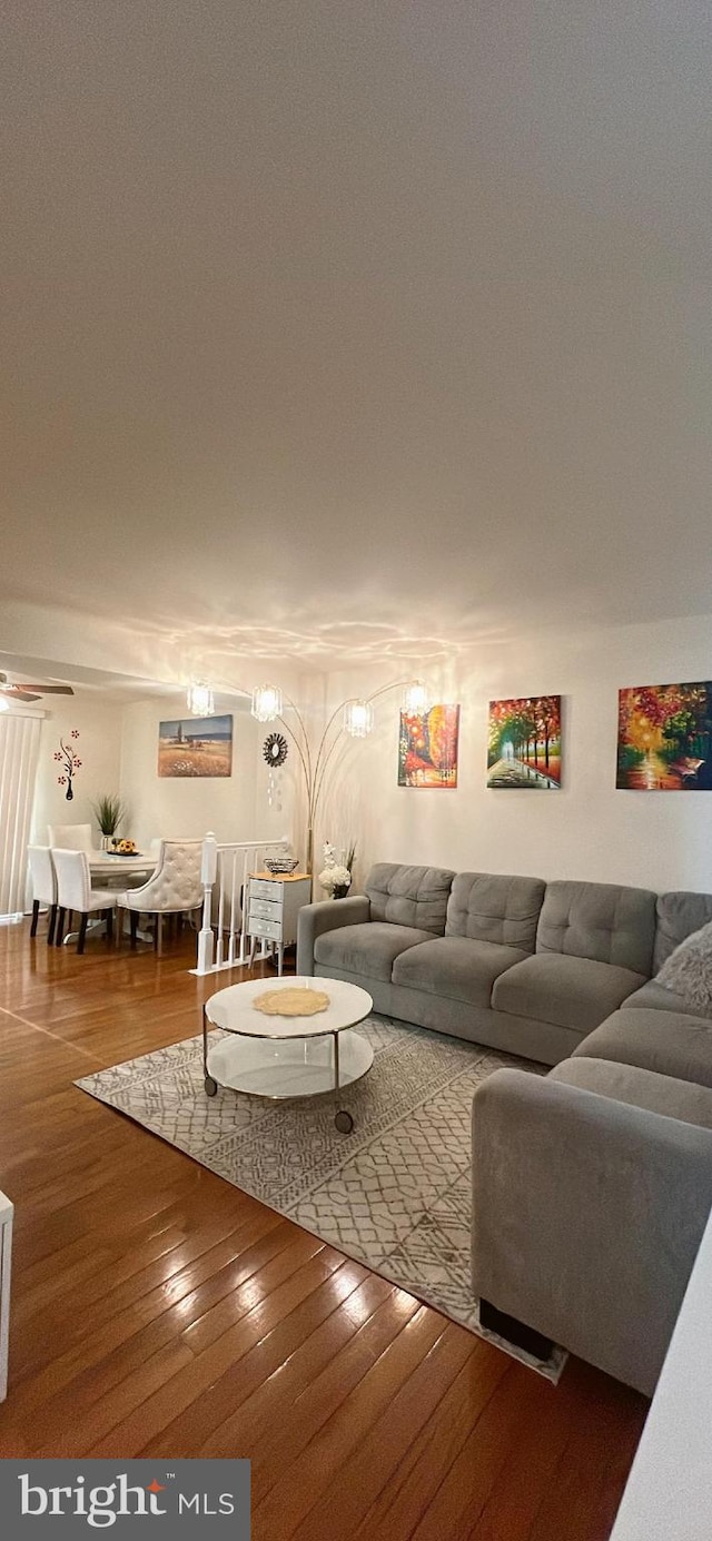 living room featuring hardwood / wood-style flooring