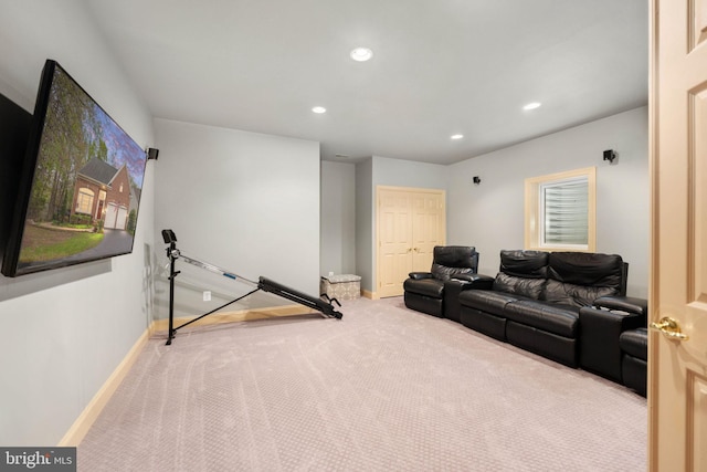 13073 Taverner Loop, Woodbridge, VA 22192 - exercise room with carpet flooring, recessed lighting, and baseboards