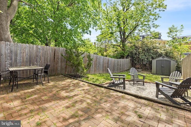 228 Morgan St, Phoenixville, PA 19460 - view of patio / terrace featuring a storage shed, an outdoor structure, and a fenced backyard