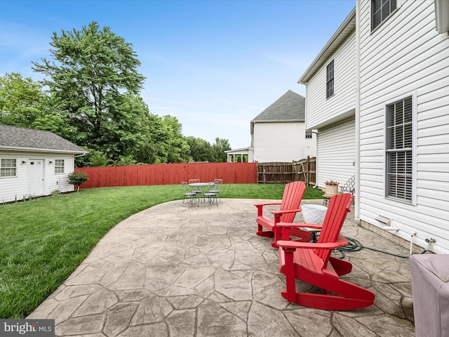 114 New Market Dr, Stephens City, VA 22655 - view of patio / terrace featuring outdoor dining space and an outdoor structure