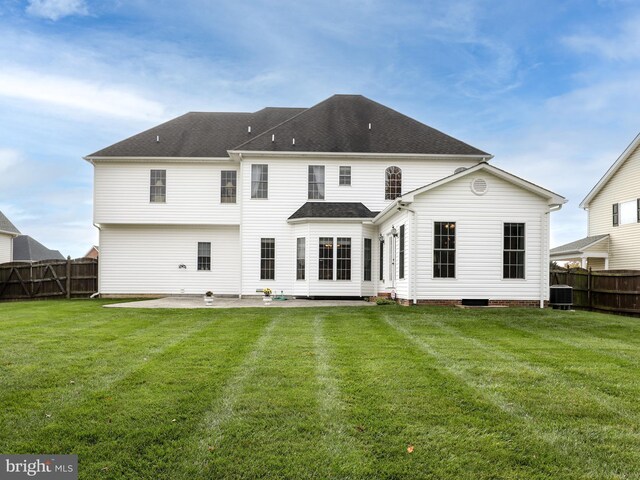 114 New Market Dr, Stephens City, VA 22655 - rear view of house with a patio and central AC unit