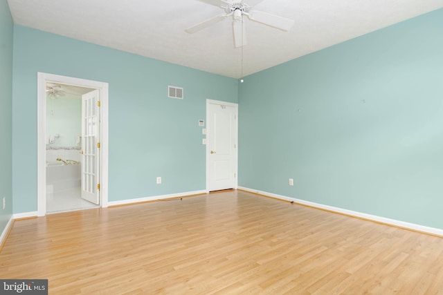 729 Rosecroft Ct, Forest Hill, MD 21050 - spare room featuring a ceiling fan, light wood-style floors, and baseboards