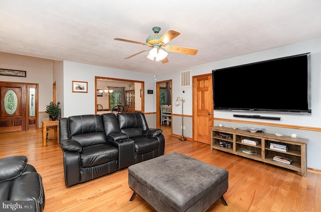 120 Hartwood Meadows Dr, Fredericksburg, VA 22406 - living room featuring ceiling fan and light wood-type flooring