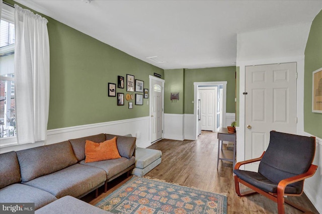 304 Charles Rd, Lancaster, PA 17603 - living room with wood finished floors and a wainscoted wall
