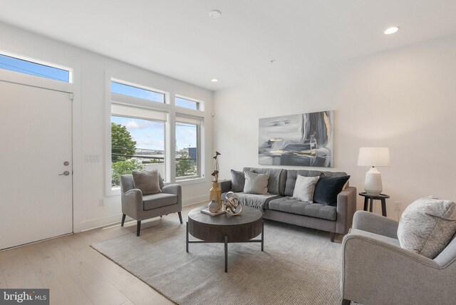 740 S Columbus Blvd Unit 74, Philadelphia, PA 19147 - living room with light wood finished floors and recessed lighting