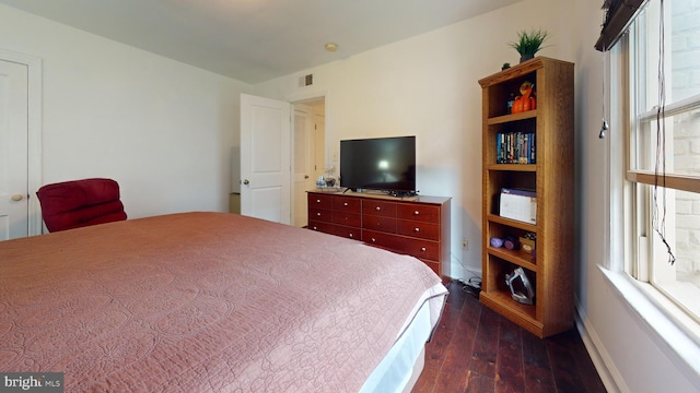 4408 1st Pl NE Unit 14, Washington, DC 20011 - bedroom featuring dark wood-type flooring, multiple windows, and baseboards