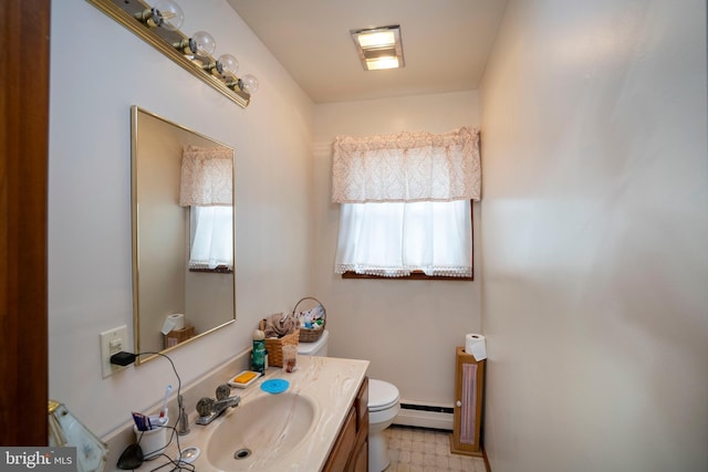 505 Deibler Rd, Pennsylvania Furnace, PA 16865 - bathroom with toilet, tile patterned floors, baseboard heating, and vanity