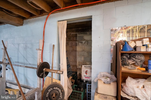 505 Deibler Rd, Pennsylvania Furnace, PA 16865 - interior space featuring concrete block wall and baseboard heating