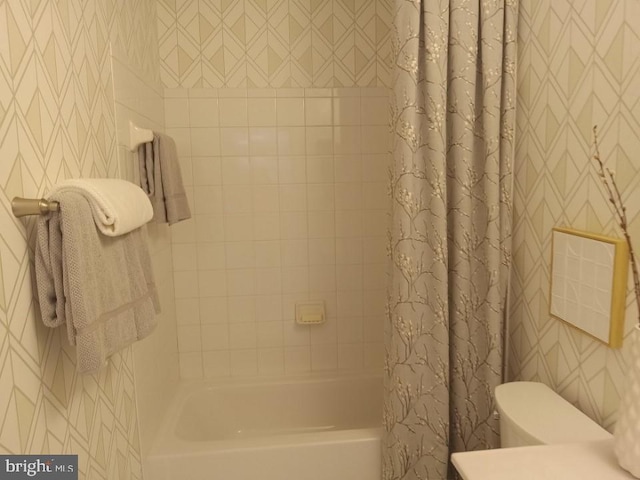 16497 Northwestern Pike, Augusta, WV 26704 - full bathroom with wallpapered walls and shower / tub combo