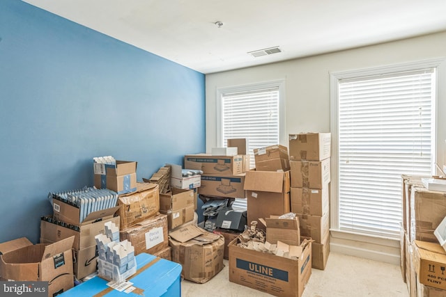 storage featuring visible vents