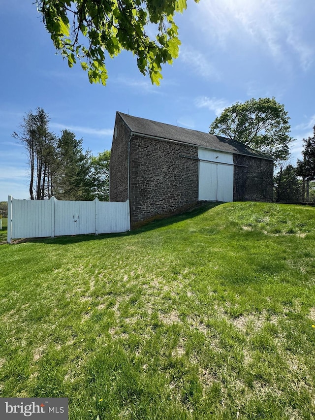 view of yard with fence