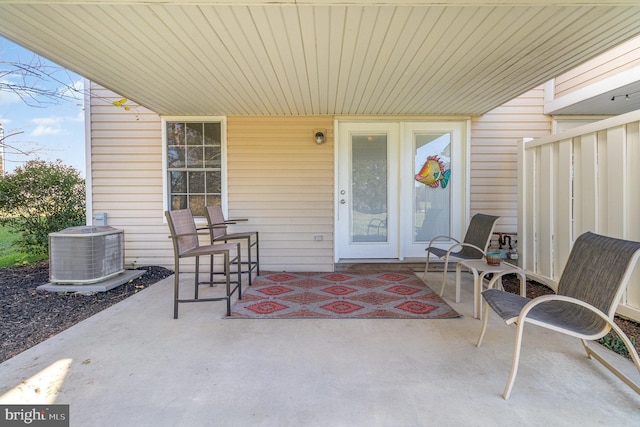 view of patio with central AC