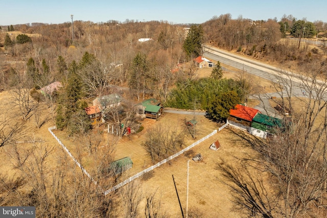 bird's eye view featuring a rural view