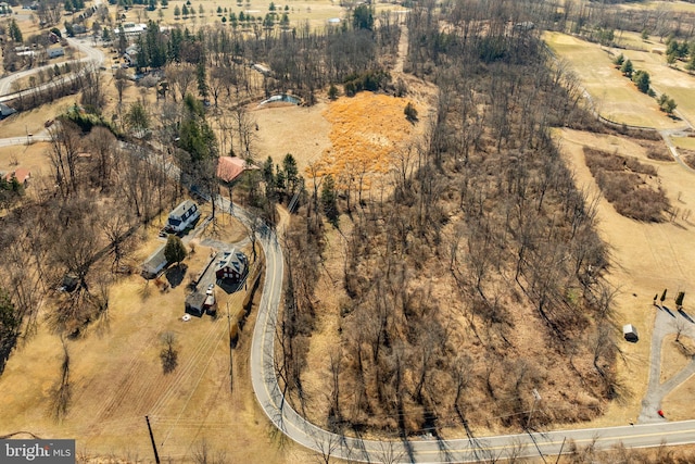 drone / aerial view with a rural view