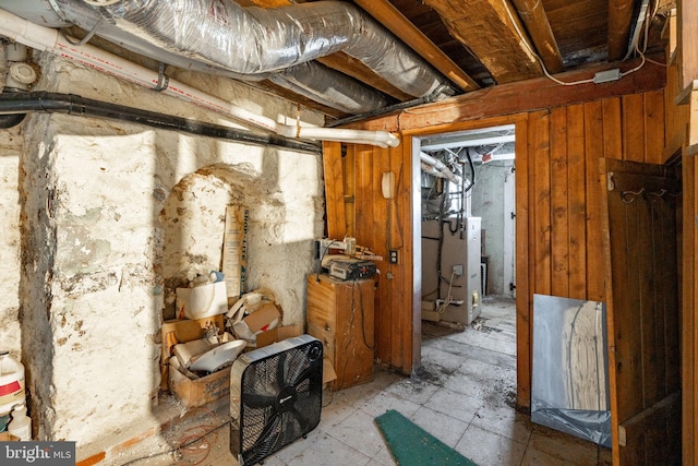 unfinished below grade area with heating unit