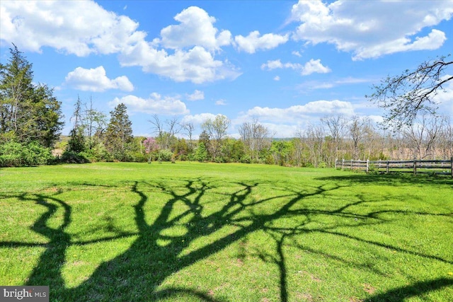 view of yard featuring fence