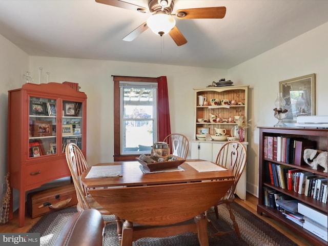 1691 Wakeman Mill Rd, Front Royal, VA 22630 - dining room featuring ceiling fan and wood finished floors