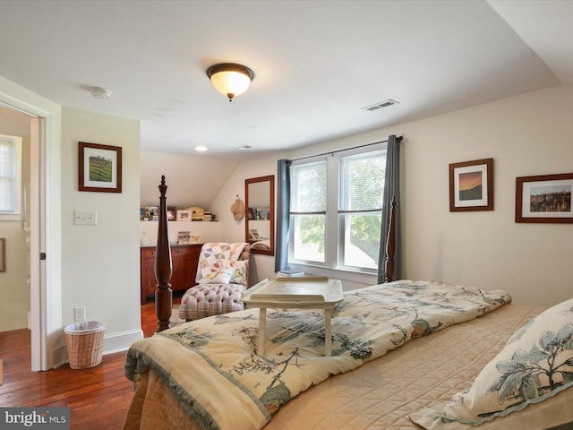 1691 Wakeman Mill Rd, Front Royal, VA 22630 - bedroom with lofted ceiling, visible vents, and wood finished floors