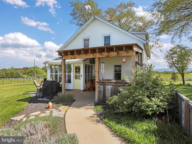 1691 Wakeman Mill Rd, Front Royal, VA 22630 - rear view of property with a yard, fence, and a patio area