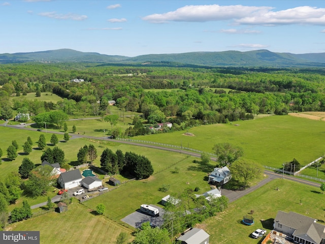 1691 Wakeman Mill Rd, Front Royal, VA 22630 - bird's eye view with a rural view, a view of trees, and a mountain view