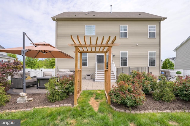 109 Manila Pl, Stephenson, VA 22656 - rear view of house featuring a patio area, a pergola, and fence