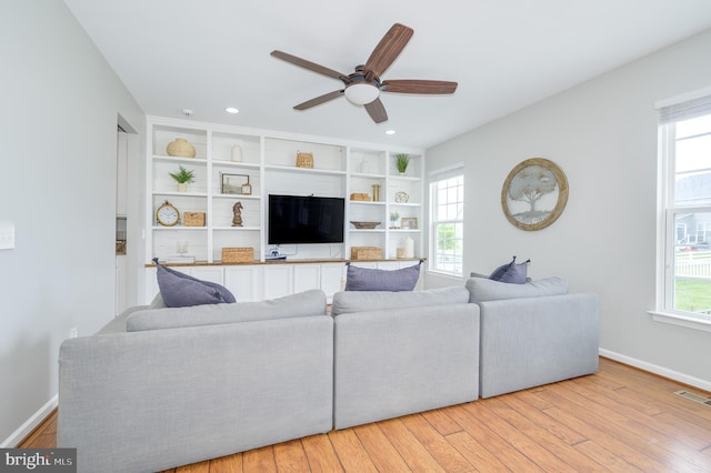 109 Manila Pl, Stephenson, VA 22656 - living area with ceiling fan, baseboards, light wood finished floors, and recessed lighting